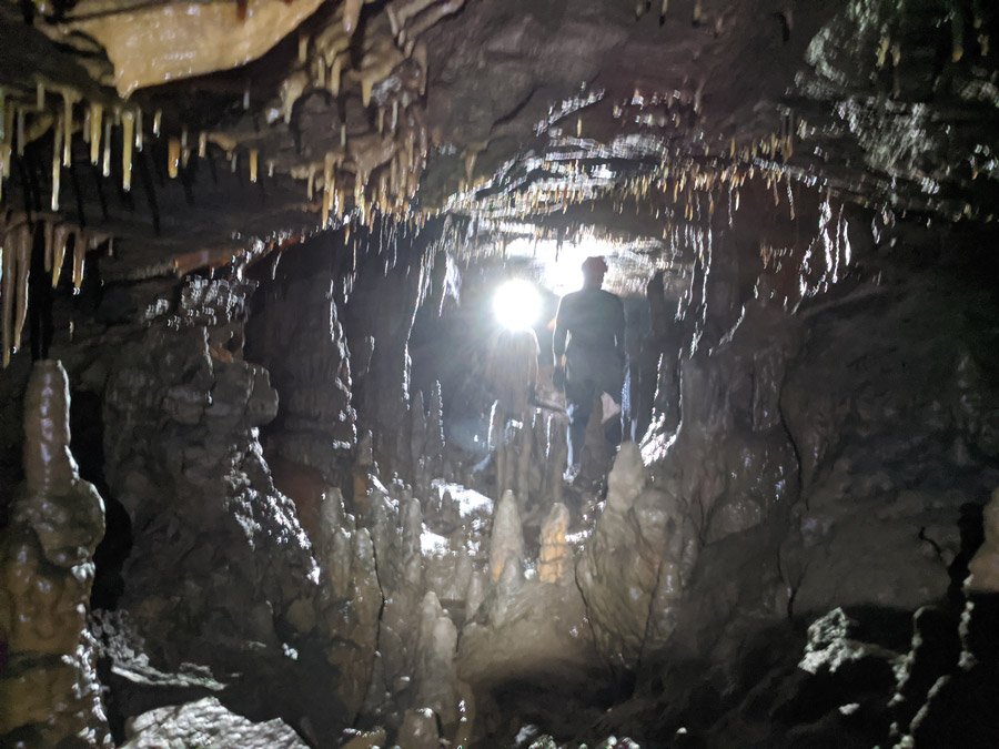 Formations inside DePriest Branch Cave.